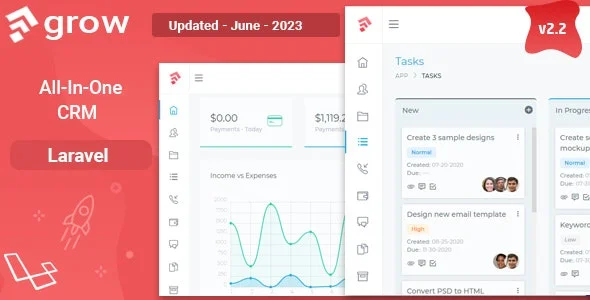 Grow CRM v2.4 Nulled – Laravel Project Management