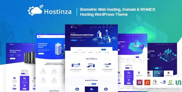 Hostinza Isometric Domain & Whmcs Web Hosting WordPress Theme