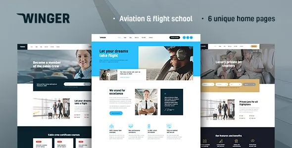 Winger Aviation & Flight School WordPress Theme