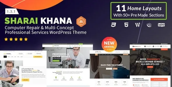 Sharai Khana Computer Repair & Multi-Concept Professional Services WordPress Theme