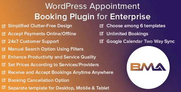 BMA WordPress Appointment Booking Plugin for Enterprise