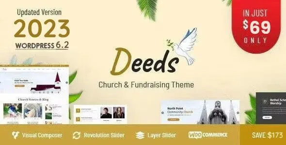 Deeds Best Responsive Nonprofit Church WordPress Theme